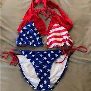Size large American flag bathing suit